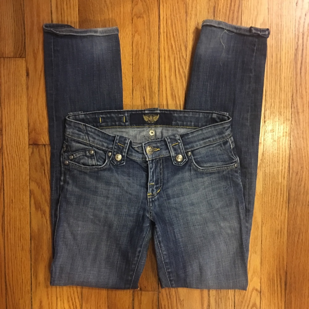 Rock & Republic Straight Leg Distressed Jeans- 26